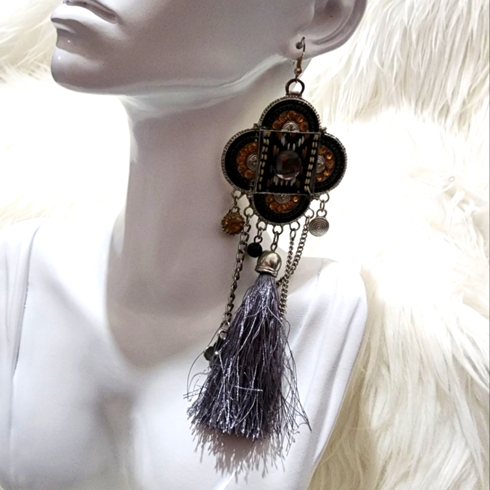 A Vintage Styled pair of "Bajalia" unique earrings